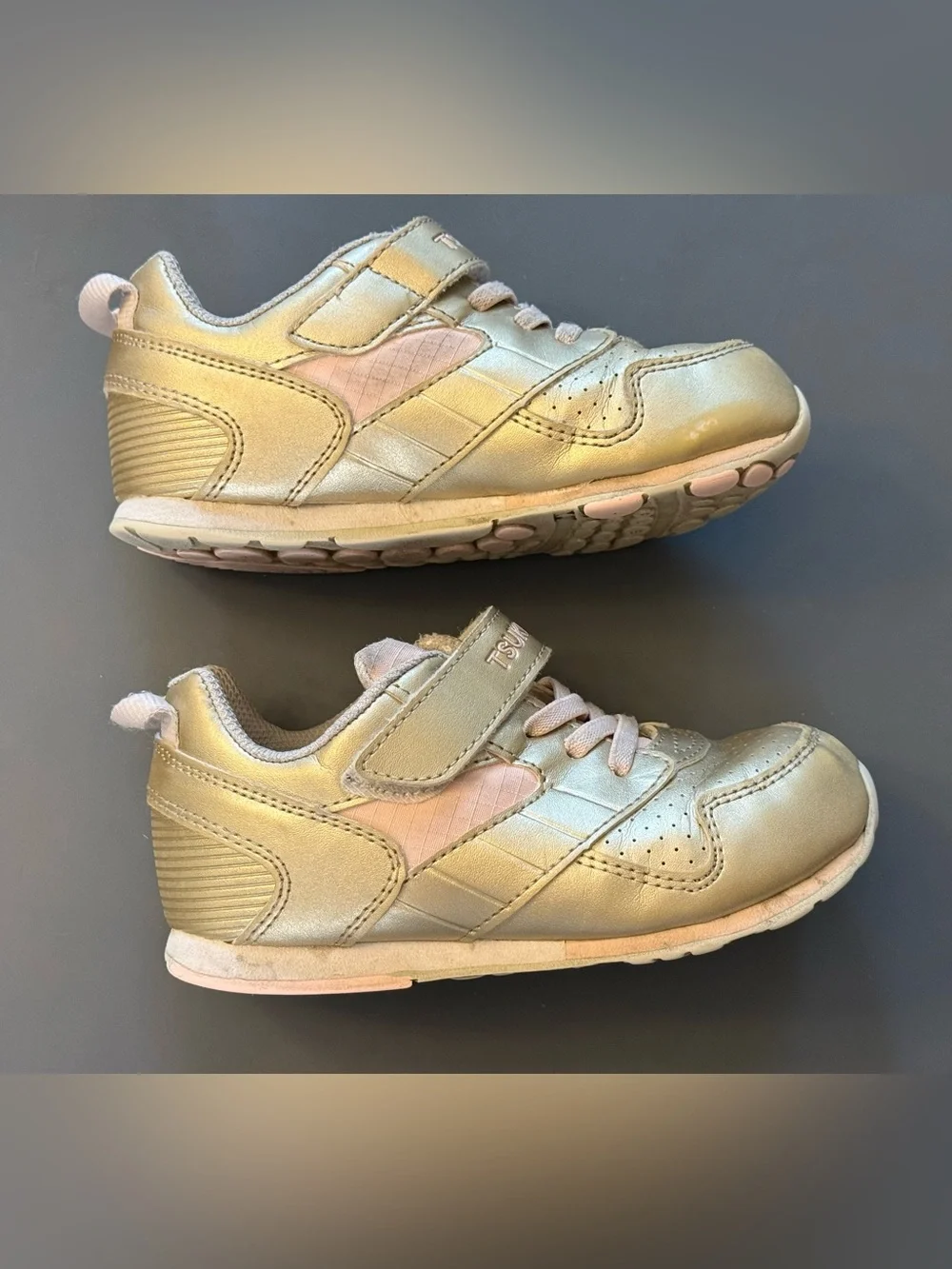 Tsukihoshi Gold Rose Pink Athletic Sneakers Toddler Girl’s U.S. Size 10 Shoes